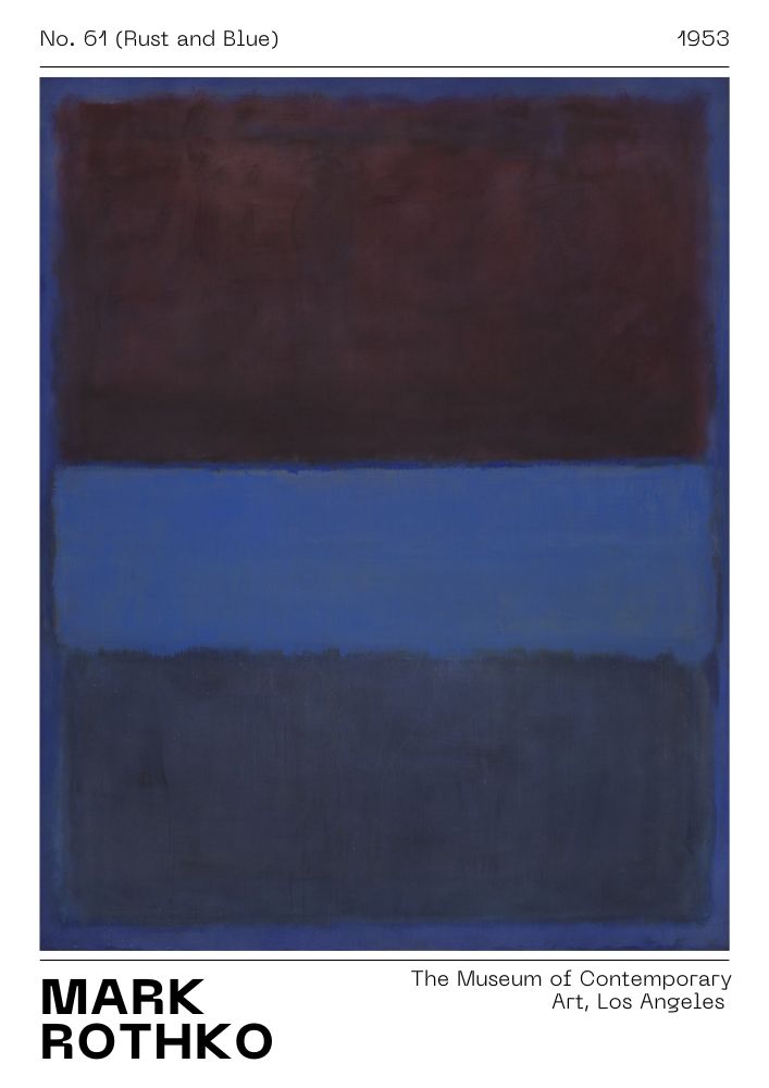 "No. 61 (Rust and Blue)" (1953) by Mark Rothko Poster