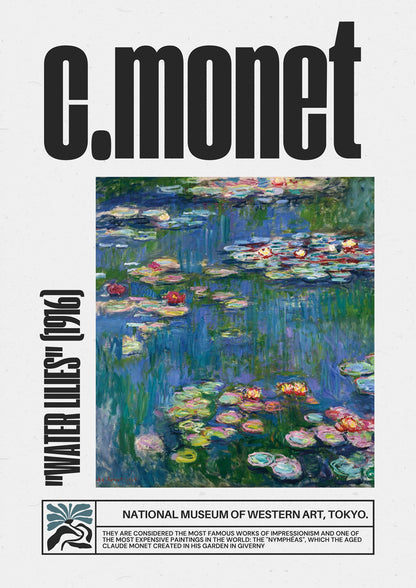 "Water Lilies" (1916) by Claude Monet Poster